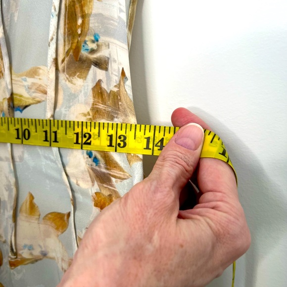 ALLSAINTS,Soft Blue with a Painterly Pattern printed in Italy 100% Silk, EUC - Picture 11 of 16